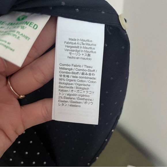 NWT J. Crew Navy Polka Dot Stretch Secret Wash Cotton Poplin Button Down Shirt - Picture 10 of 12